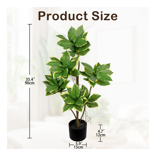 Árbol Artificial 295 Pies Faux Agave Planta Tropical Yucca