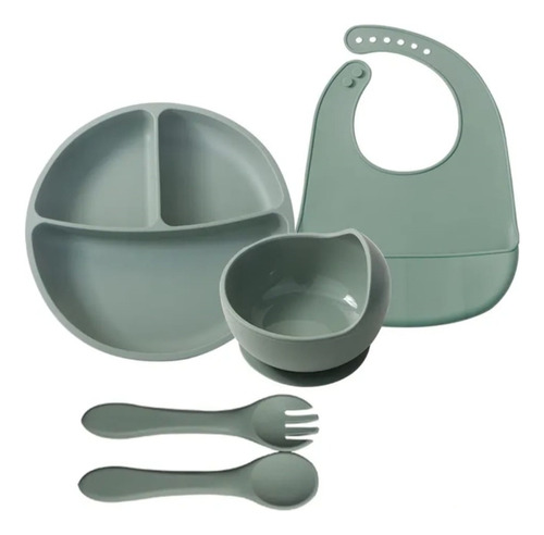 Set De Alimentación Silicona Platos Bebe- Niños