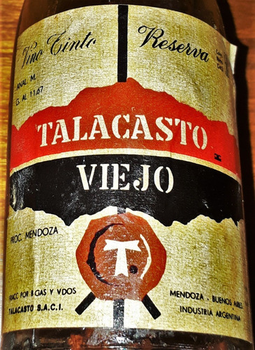 Botella Miniatura Vino Tinto Reserva Talacasto Viejo (Usado)