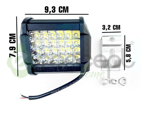 Faro Auxiliar Barra Led Rectangular Auto Moto Cuatri 70w X 2