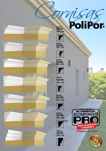 Cornisa Polipor Con Revestimiento Mod Co05 20x20x200