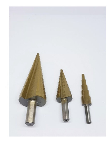 Imagen 3 de 3 de Set Mecha Broca Metales Escalonada Titanio 4 A 32 Mm X 3 Uni