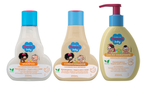 Kit Turma Da Mônica Baby Cachinhos Shampoo Condicionador Loção Levinha 600ml