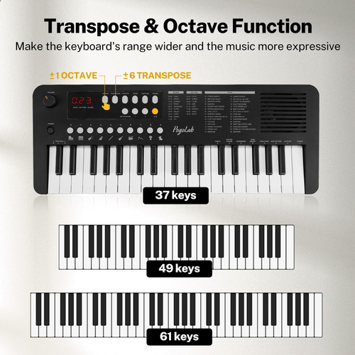 Piano De Teclado Para Niños 37 Teclas Mini Portátil Multifun Negro