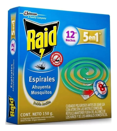 Espirales (96 Unid) Mosquitos Raid. Aroma Original.