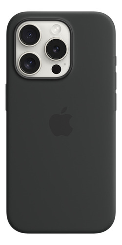 Funda Silicona Iphone 15 Pro Max Negro Lisa