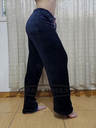 Pantalon Polar Pijama Peluche Soft Unisex Azul 5 - 6