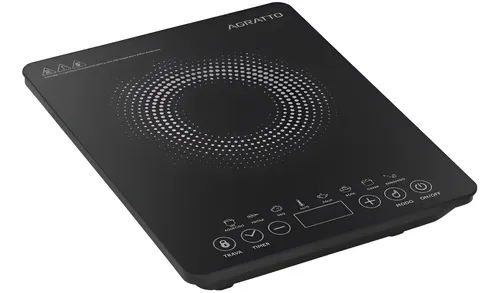 Cooktop Indução ACKLl01l-02 Preto 1 Boca 2000W Agratto