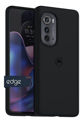 Funda Para Motorola Moto Edge 2022 Silicona Slim Fit Negra