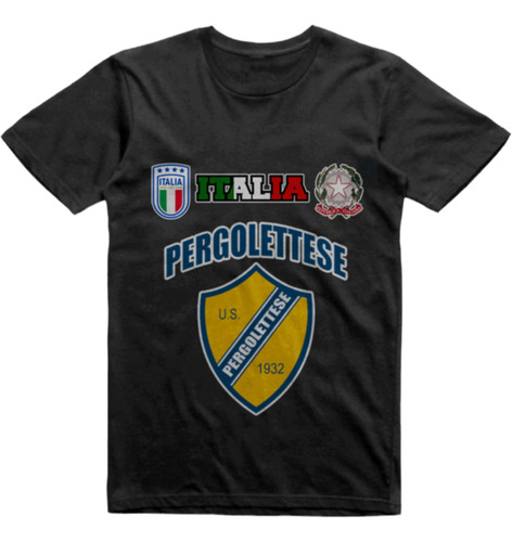 Remera Infantil Negra Us Pergolettese 1932 Italia