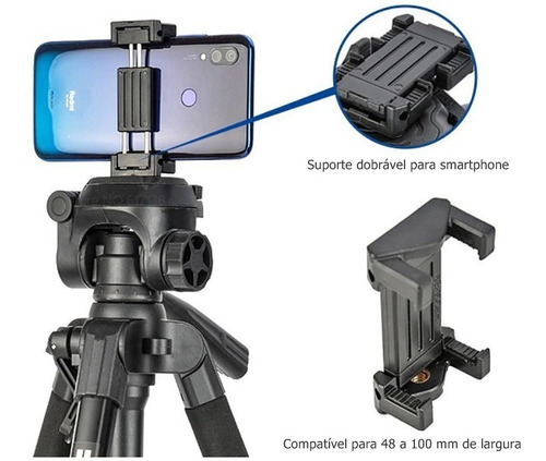 Imagem 5 de 10 de Tripé Benro T899ex Cabeça De 3 Vias P/ Smartphone E Compacta