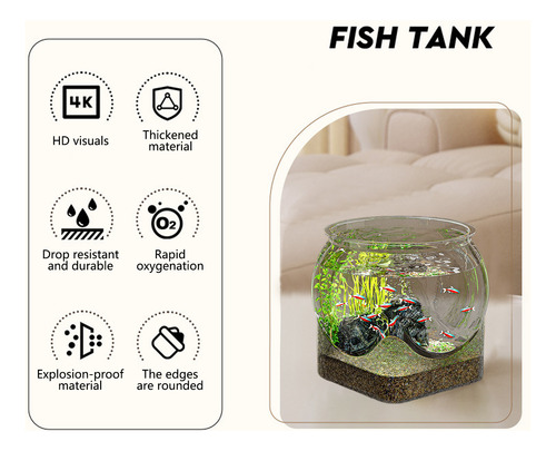 Tanque De Pescado Transparente Simple De Plástico Resistente
