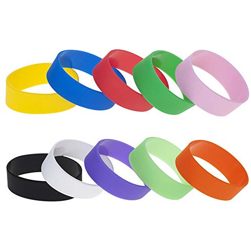 20 Pcs Rubber Bracelets 1 Inch Wide Silicone Wristbands...