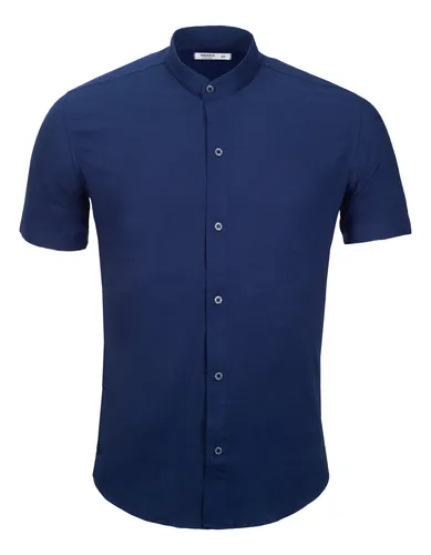 Camisa Manga Corta Azul 10014 Hombre