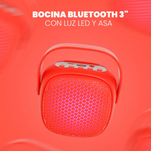 Mini Parlante Bluetooth Portátil Recargable Luces Led Fm Amarillo