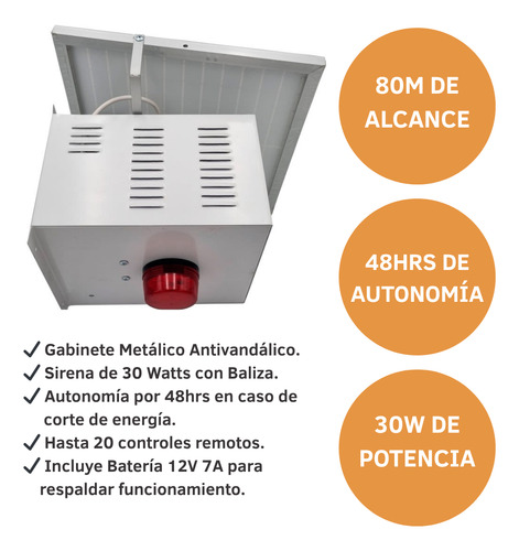Alarma Comunitaria Solar Boton De Panico 2 Control / Impotec