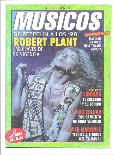 Revista Musicos N° 27 Robert Plant Led Zeppelin Santana B5