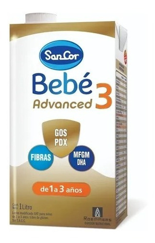 Sancor Bebe Advanced Formula Infantil Etapa 3 Brick 1 Litro