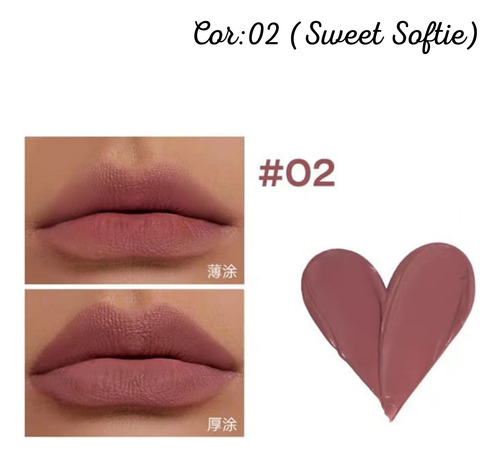 Brillo de labios Velvety Liquid Mini en forma de corazón 1 und Color 02 (Sweet Softie)