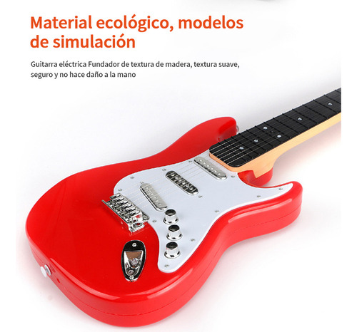 Guitarra Eléctrica De Juguete Para Niños De 4 A 16 Años, Roj