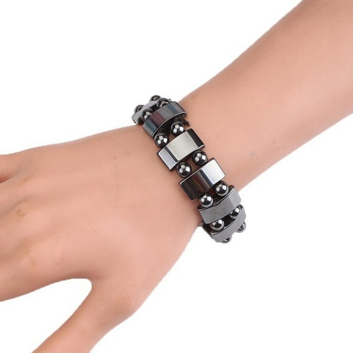 Pulsera Magnética De Hematites Elasticada Para Hombre/mujer