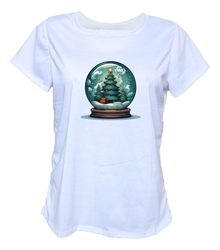 Blusa Playera Esfera De Nieve Cristal Navidad Mujer Extra