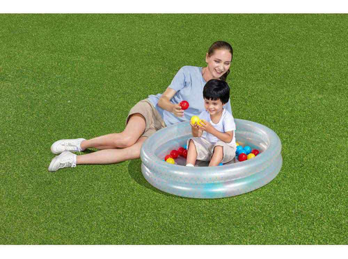Piscina inflável redonda Bestway Up, In & Over 51141 de 91 cm x 20 cm 73 L azul claro + 50 bolas