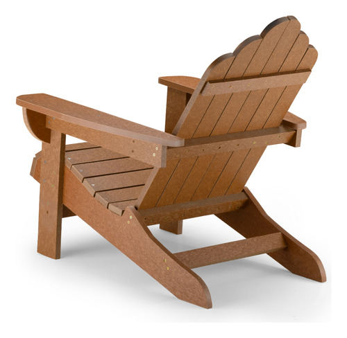 Cadeira Adirondack Arco Madeira Plástica Marrom Ipê Mbs Lisa