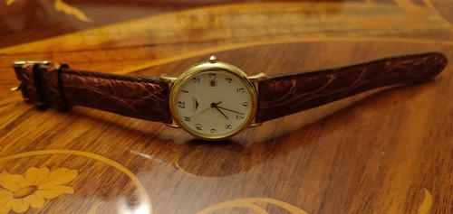 Imagen 4 de 8 de Reloj Longines De Oro 18k Antiguo Original - Pulsera De Piel