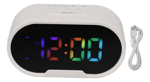 Reloj Digital Led Con Alarma, Pantalla A Color De Dígitos Gr