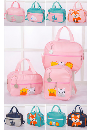 Kit de bolsas de maternidad Baby Outlet con temas para niñas y niños, color rosa claro, diseño de tela lisa