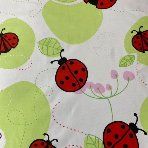 Kit Cobre Leito Solteiro Sem Matelar 3 Peças Estampado Cor Vermelho Joaninha