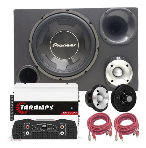 Caixa Trio Completa Pioneer 12pol Módulo 800w D200 St400 Jbl