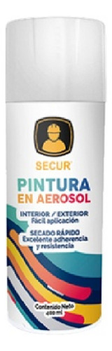 Pintura En Aerosol Blanco Satinado 400 Ml Secur Ft