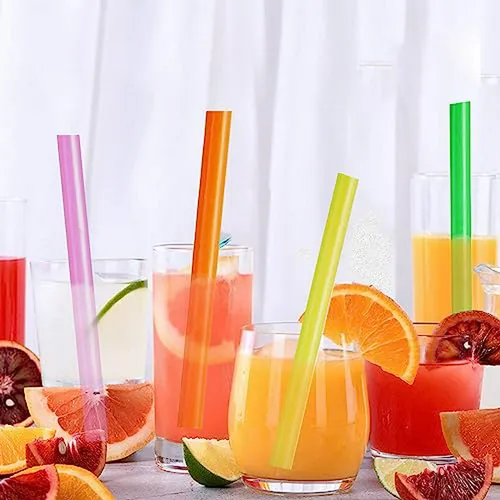 100 Pcs De Pajitas Jumbo Para Batidos, Coloridas Y Envueltas