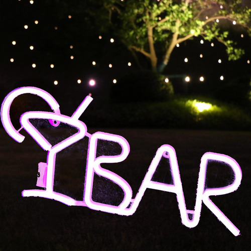 Letras Led Luces De Neón Lámpara De Noche Rosado
