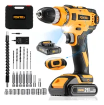 Comprar Kit Taladro Inalámbrico Destornillador Herramientas Electricas Atornillador DeImpacto 40nm Color Naranja POWTOOLS CD01P