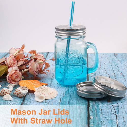 Gv Tapa Con Orificio Para Popote Para Tarro Mason Jar 90mm