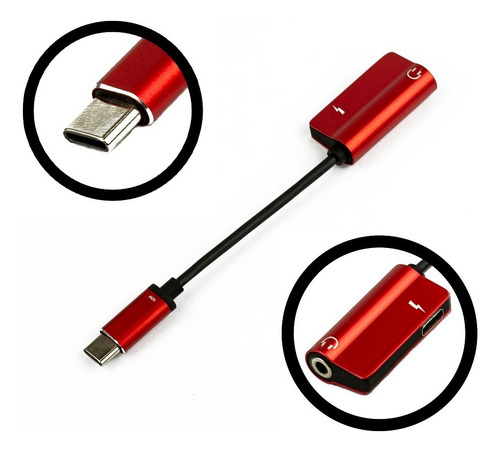 Adaptador Tipo C Para P2 3,5mm - Fone Com Carregamento
