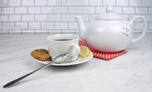 Tetera Chai Rsvp De Cerámica Blanca, Para 6 Tazas