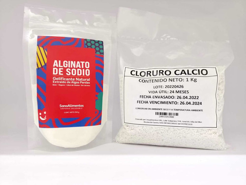 Alginato De Sodio 250g + Cloruro De Calcio 1 Kg