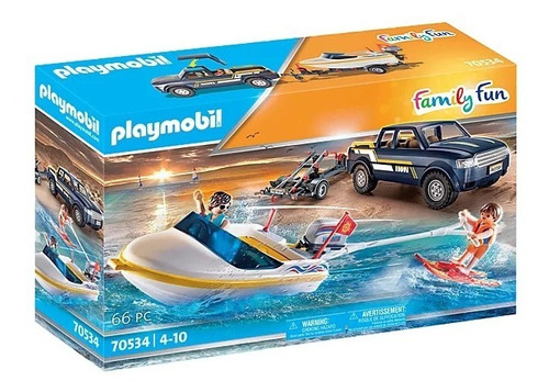 Figura Armable Playmobil Family Fun Pick-up With Speedboat Cantidad de piezas 83