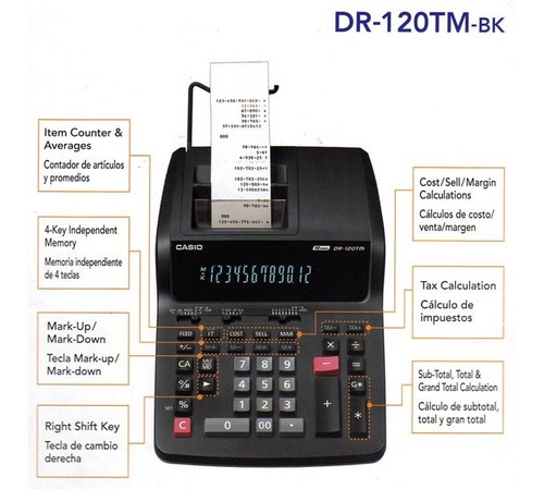 Calculadora Casio Dr 120 Rollo