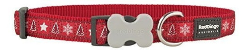 Red Dingo Santa Paws Collar De Perros, Pequeño/12m Awywb