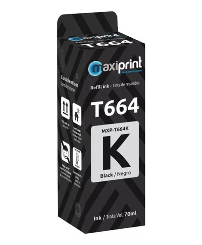 Tinta T664 Marca Maxiprint Compatible Con Epson