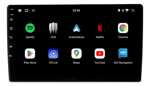 Multimidia Universal Android 13 Carplay 2gb 64gb 10p 2cam