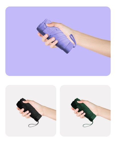 Parasol Plegable Compacto Con Funda En Forma De Cápsula
