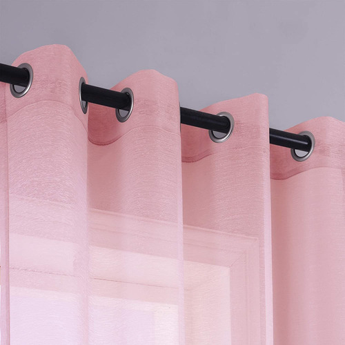 Cortinas De Color Rosa Transparente, 2 Paneles, 84 PuLG...
