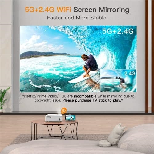 Proyector Con Wifi Y Bluetooth, Keystone 480 Ansi Visspl 5g