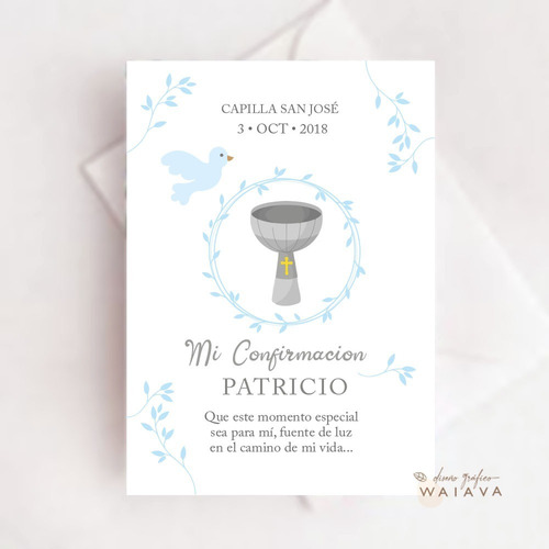 Imagen 7 de 10 de Estampas Confirmación Tarjetas Nenes X 4u